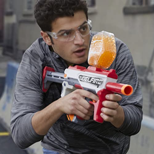 Nerf Pro Gelfire Mythic Blaster, 1,600 Gelfire Rounds, Hopper, Rechargeable Battery, Eyewear