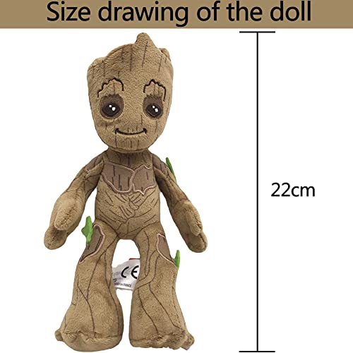 FISAPBXC Groot Soft Plush Toy Cute Groot Plush Doll Soft Stuffed Collectable Birthday Christmas Toys Gifts Home Decoration Suitable for Boys Girls Kids 22cm