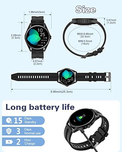 HUAKUA Smart Watch Answer Dial Call,Smart Watches for Women Men Smart Watch with Bluetooth Call Function Fitness Watch with SpO2-Monitor Heart Rate Sleep Tracker Pedometer Call SMS/SNS Notification