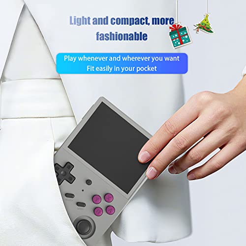 RG353V Handheld Game Console Support Dual OS Android 11+ LINUX, 5G WiFi 4.2 Bluetooth RK3566 64BIT 64G TF Card 4450 Classic Games 3.5 Inch IPS Screen 3500mAh Battery