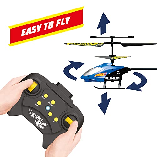 Hot Wheels Helicopter, Remote Control Shark Bite, RC 2 Channel with Gyro Control, Easy to Fly with lights, Crash Proof, Licensed Toy for kids by Bladez Toyz