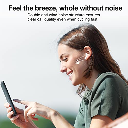 Wireless Earbuds, 2024 Bluetooth 5.3 Headphones, Stereo Earphones with ENC Mic, Wireless Headphones in ear earbuds with Dual LED Display, 30H Playtime, Gym Headphones IP7 Waterproof, Ceramic White