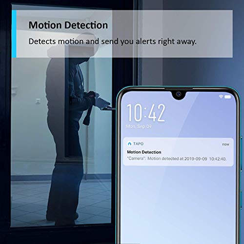 Tapo Mini Smart Security Camera, Indoor CCTV, Works with Alexa & Google Home, No Hub Required, 1080p, 2-Way Audio, Night Vision, SD Storage,Baby Crying/Motion Detection Device Sharing (Tapo C100)