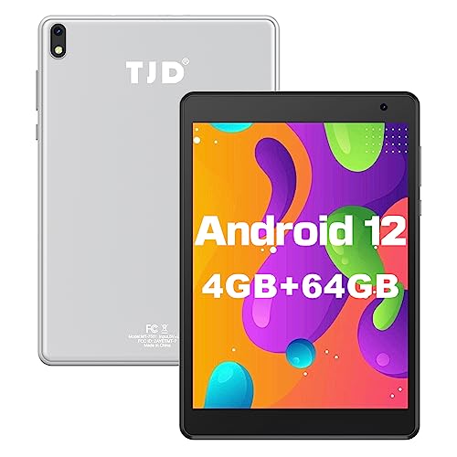 7.5 Inch Android Tablet, Android 12, 64GB ROM, 2MP+8MP Dual Camera,1440 X 1080 IPS Touch Screen,4000mAh,2.4G/5G Wi-Fi, Bluetooth, Google GMS Tablet PC (Silver)