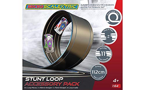 Micro Scalextric Stunt Extension Pack - Stunt Loop Accessory - Extend Your Layout by 112cm, Includes 11 Track Pieces, Micro Scalextric Accessories