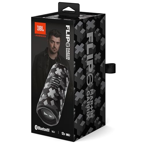 JBL x Martin Garrix Flip 6, Portable Bluetooth Speaker with Powerful Original Pro Sound, 12 hours Battery Life, in Cool Grey