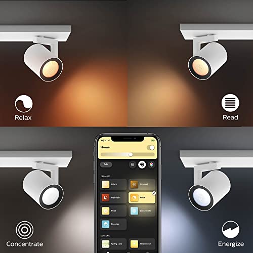 Philips Hue Argenta White & Colour Ambiance Smart 3x Ceiling Spotlight Bar LED (GU10) with Bluetooth, White, Works with Alexa, Google Assistant and Apple HomeKit