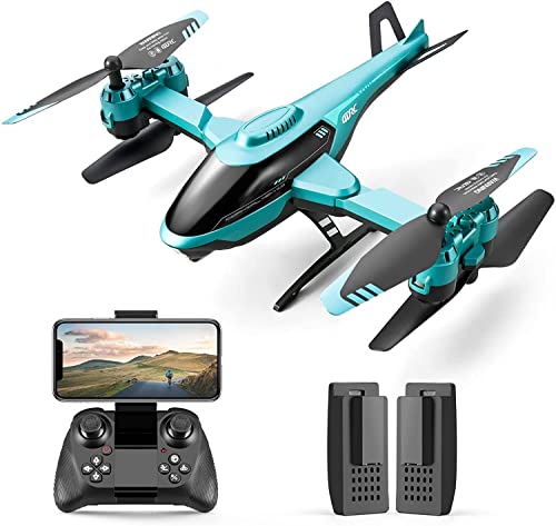 4DRC V10 Remote Control Helicopter, Drone with 1080P Camera, 2.4GHz Aircraft Indoor Flying Toy with High&Low Speed Mode, Altitude Hold,2 Modular Battery for 30 Min Play Boys Girls