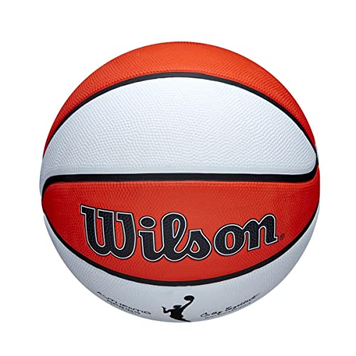 Wilson Basketball, WNBA Authentic Series Model, Outdoor, Tackskin Rubber, Size: 6, Brown/White