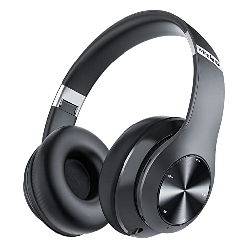 Moobesthy Wireless Headphones Over Ear, Bluetooth, 60 Hours Playtime with 6 EQ Modes, HiFi Stereo with Microphone for Office,PC,Phone