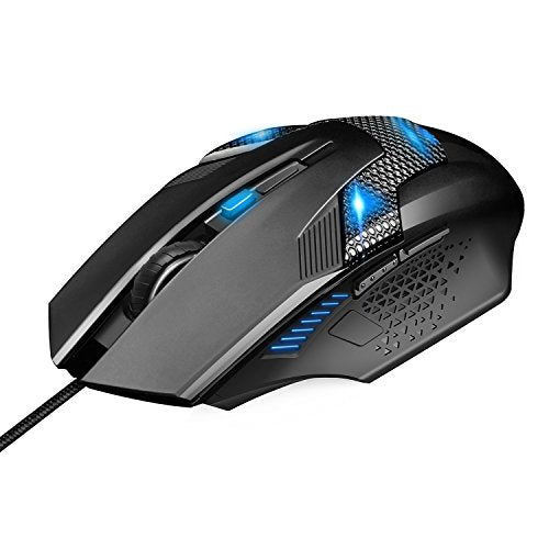 TECKNET Wired Gaming Mouse, 8000 DPI Adjustable Optical Sensor USB Computer Mouse, 6 Programmable Buttons & 6 Chroma RGB Backlit, Ergonomic Mice for Laptop Desktop PC/Mac Mouse - Black