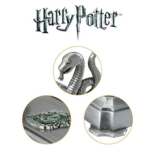 The Noble Collection Harry Potter Slytherin Wand Stand - 8in (20cm) Silver-Coloured Individual Wand Stand - Harry Potter Film Set Movie Props Wands  - Gifts for Family, Friends & Harry Potter Fans