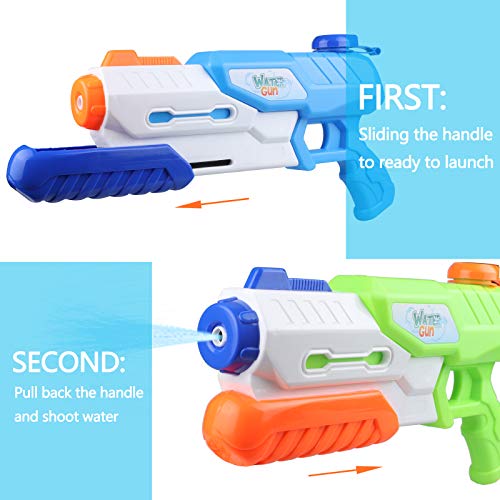 Yojoloin Water Pistol,2 Pack Water Gun for Kids Adults,1200ml Powerful Water Blaster Pistols,Outdoor Games Garden Beach Summer Party Swimming Pool Game for Children