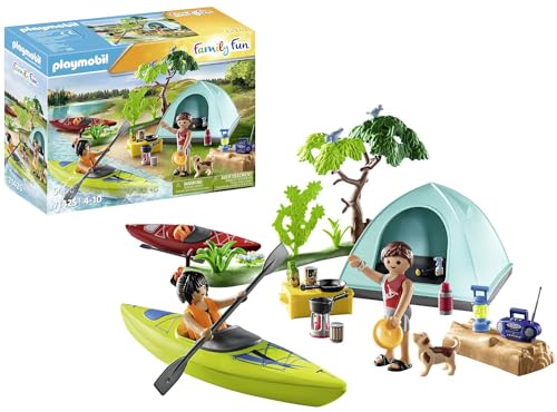Playmobil 71425 Family Fun Camping with Campfire, Outdoor Toy and Imaginative Role-Play, PlaySets Suitable for Children Ages 4+