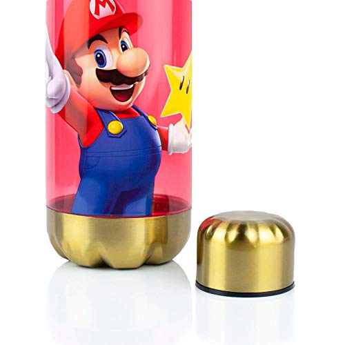 Nintendo Super Mario 20oz Red Plastic Water Bottle
