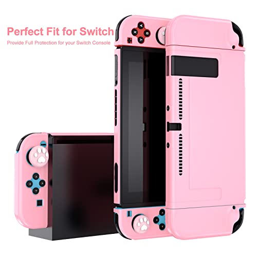 Younik Switch Accessories Bundle, 15 in 1 Pink Switch Accessories Kit for Girls Include Switch Carrying Case with 9 Game Card Slots, Adjustable Stand, Protective Case for Switch Console & J-Con
