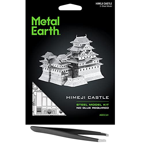 Metal Earth Fascinations Himeji Castle 3D Metal Model Kit Bundle with Tweezers