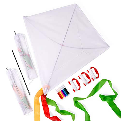 THE TWIDDLERS - 3 Design Your Own Kite Activity Kit with Watercolour Pens, DIY Making Arts & Crafts, Kites for Parties, Birthdays - 8 Pens Included