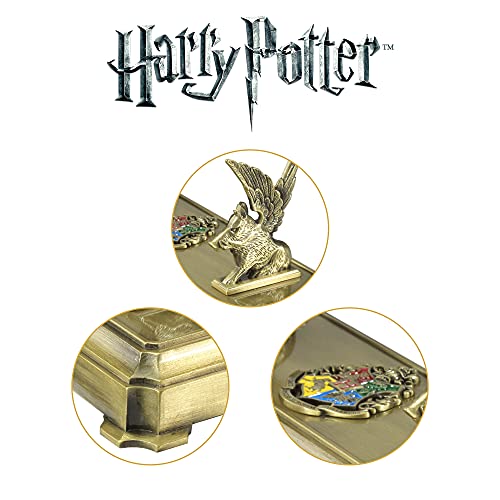 The Noble Collection Harry Potter Hogwarts Wand Stand - 8in (20cm) Gold-Coloured Individual Wand Stand - Harry Potter Film Set Movie Props Wands Gifts