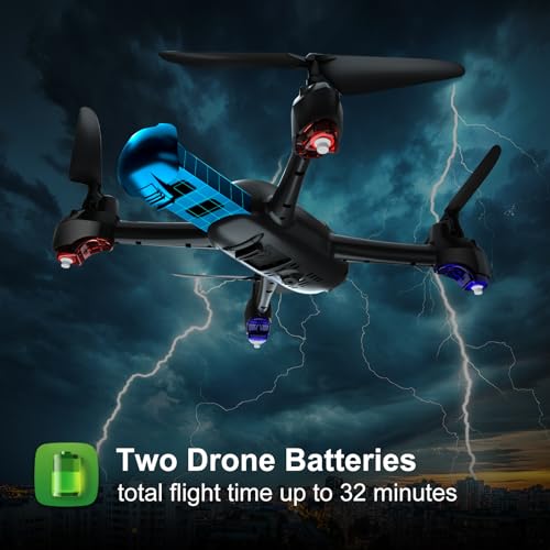 Loolinn | GPS Drone - GPS Automatic Return, GPS Follow Me Function, Full HD 1080P Camera, 32 minutes Flight Time, Two Batteries - FPV Drone with Camera HD 1080p for Adults and Beginners (Gifts Idea)
