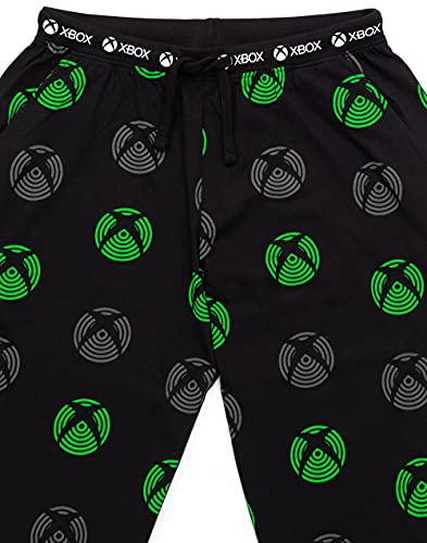 Xbox Lounge Pants For Men | Adults Green Black Drawstring Pockets Pyjamas Trousers | Game Console Pjs Merchandise Gifts XXL