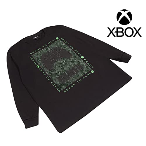 Xbox Ready To Play Long Sleeve T-Shirt, Kids, 5-14 Years, Black, Official Merchandise
