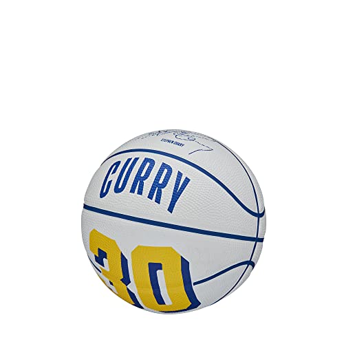 Wilson Basketball, NBA Player Icon Mini, Stephen Curry, Golden State Warriors, Outdoor and Indoor, Size: 3, Blue/Yellow