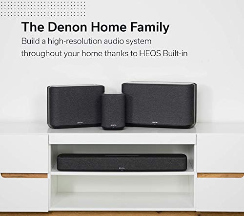 Denon Home 550 Compact Sound Bar for TV, Bluetooth Soundbar for Surround Sound System, Dolby Atmos & DTS:X, Dolby Vision, HEOS Built-In, WiFi, Airplay 2, Alexa Built-In - Black