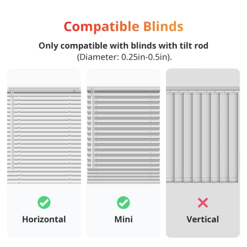 SwitchBot Blind Tilt Motorized Blinds - Smart Electric Blinds with Bluetooth Remote Control, Solar Powered, Light Sensing Control, Add Hub to Work with Alexa & Google Home