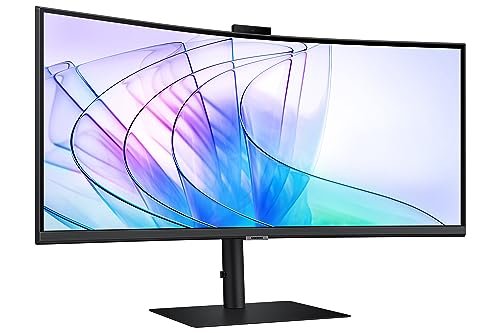 Samsung LS34C652VAUXXU WQHD Viewfinity S6 34" Monitor with Webcam - 3440x1440, 1000R Curved, Speakers, USB-C, LAN, Height Adjust