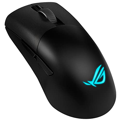 Asus ROG Keris Wireless AimPoint Gaming Mouse, Tri-mode connectivity (2.4GHz RF, Bluetooth, Wired), 36000 DPI sensor, 5 programmable buttons, ROG SpeedNova, Replaceable switches, Paracord cable, Black