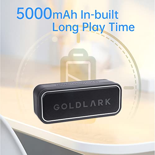 GOLDLARK Bluetooth Speaker 40W with 3D Theatre Surround Sound, IPX7 Waterproof, Extra Bass, TF Card Playback and Mic for Hands-free Phone Call.