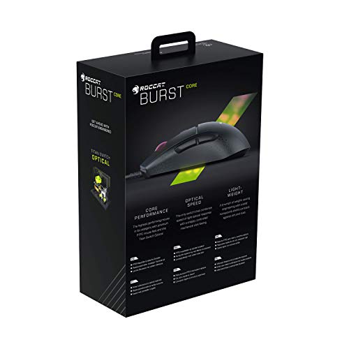 Roccat Burst Core - Extreme Lightweight Optical Core Gaming Mouse (high precision, optical sensor 8,500 dpi, only 68g, designed in Germany), black ROC-11-750