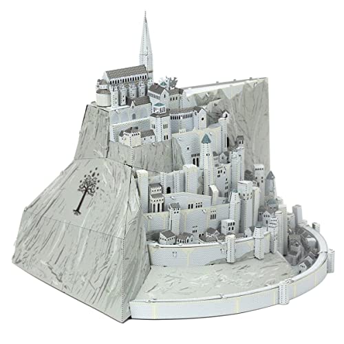 Fascinations Metal Earth Premium Series Lord of The Rings Minas Tirith 3D Metal Model Kit Bundle with Tweezers