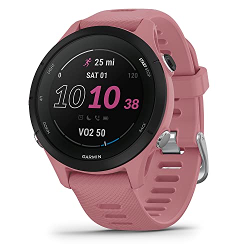 Garmin Forerunner 255S Small Easy to Use Lightweight GPS Running Smartwatch, Advanced Training and Recovery Insights,Safety and Tracking Features included, Up to 12 days Battery Life, Light Pink