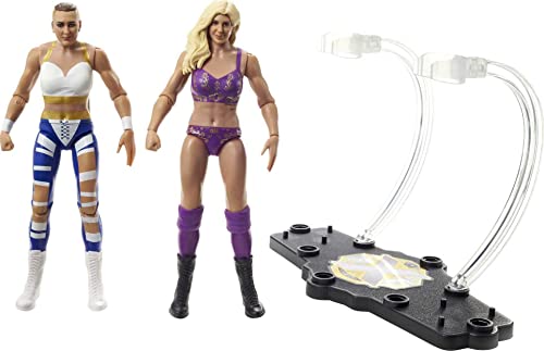 WWE Charlotte Flair vs Rhea Ripley Championship Showdown 2-Pack 6-inch Action Figures Monday Night RAW Battle Pack for Ages 6 Years Old & Up