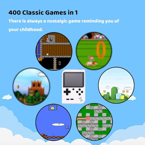 Kids Mini Handheld Video Game Console with 400 Retro Classical FC Game for Boy Girl, 2.8 Inch, Rechargeable Battery, Christmas Birthday Gift Present for Adult Kids