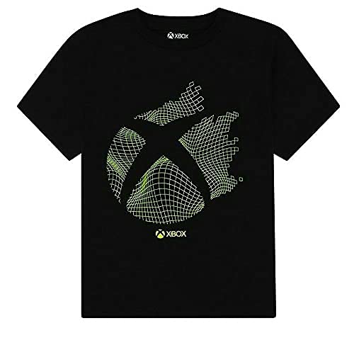 Xbox Boys Logo T Shirt Gaming Birthday Gift Kids Top Black Green (9-10 Years)