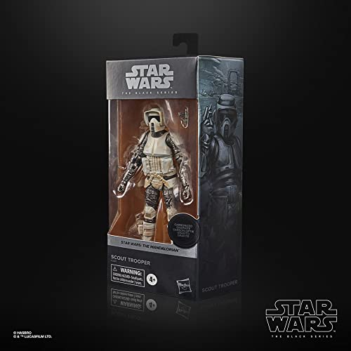 Star Wars The Black Series Carbonized Collection Scout Trooper Toy 15-cm-Scale The Mandalorian Collectible Figure for Kids Ages 4 and Up