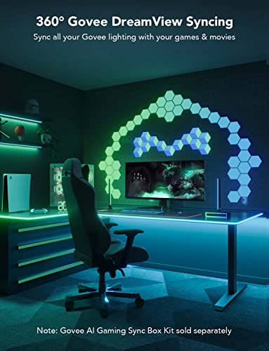 Govee RGBIC Gaming Lights, 3M Neon Rope Lights Soft Lighting for Gaming Desk, LED Strip Lights Syncing with Razer Chroma, Smart App Control, Support Cutting, Music Sync, Adapter (Only 2.4G Wi-Fi)