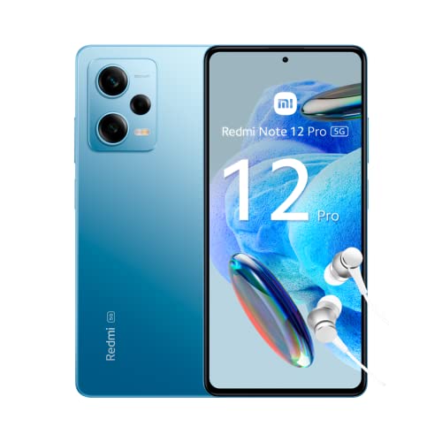 Xiaomi Redmi Note 12 Pro 5G Smartphone, 6+128GB, 6.67 Inch FHD+ Flow AMOLED DotDisplay, 5,000 mAh, 50MP Camera, 67W Turbo Charging, Dual SIM, Sky Blue (UK Version 2 Year Warranty)