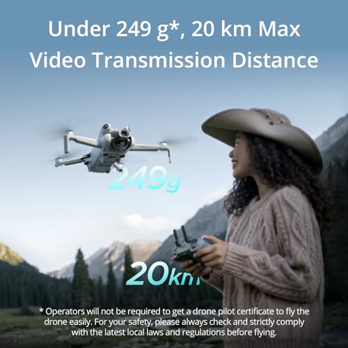 DJI Mini 4 Pro Fly More Combo with DJI RC 2 (screen remote controller), Folding Mini-Drone with 4K HDR Video Camera for Adults, Under 0.549 lbs/249 g, 34-Min Flight Time, 2 Extra Batteries