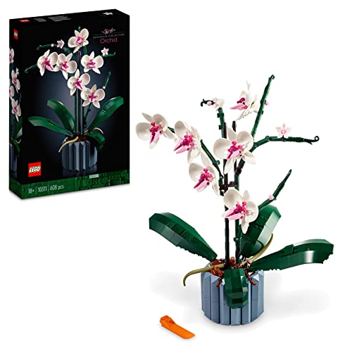 LEGO 10311 Icons Orchid Artificial Plant Building Set with Flowers, Home Décor Accessory for Adults, Botanical Collection, Gifts for Wife or Husband, Her and Him