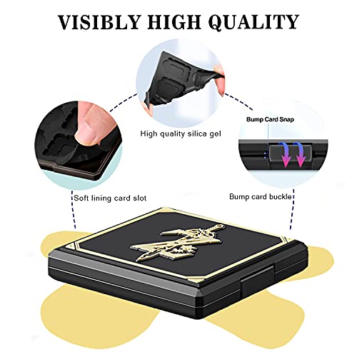 Game Card Case for Nintendo Switch,Portable & Thin Hard Shell Box, Protective Shockproof Cartridge Holder Carrying Storage Cases Box with 12 Card Slots for Switch Lite NS NX (Black Zelda Sword)