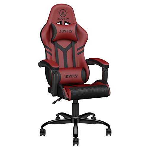 JOYFLY Gaming Chairs Gamer Chair, Game Chair Ergonomic Racing Style with High Back, Height adjustable, Class-4 Gas Lift, for Boys Adults Teens(Red)