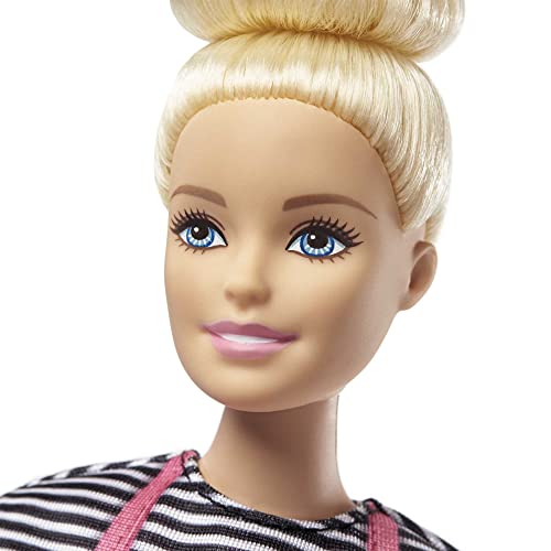 Barbie You Can Be Anything Doll, Coffee Shop Cafe Playset with Blonde Barbie Doll, 20 Doll Accessories and Toy Coffee Smoothie Maker, Toys for Ages 3 and Up, One Doll and One Coffee Shop, GMW03