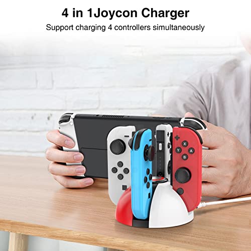 HEIYING Switch Joy-Con Charging Dock for Nintendo Switch/Switch OLED Joy-Con Controller, Switch Controller Charger Stand Station,Switch Joy-Con Charging Stand with LED Indicator.