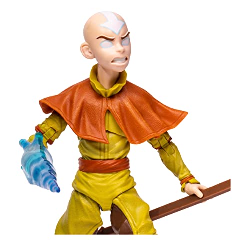 McFarlane Toys, Avatar the Last Airbender 7-inch Gold Label Aang Action Figure with 22 Moving Parts, Collectible Figure with Accessories and Collectors Stand Base – Ages 12+