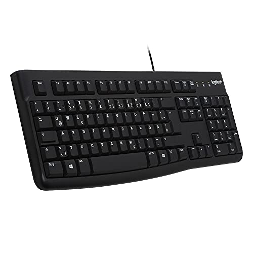 Logitech K120 Wired Keyboard for Windows, QWERTZ German Layout - Black