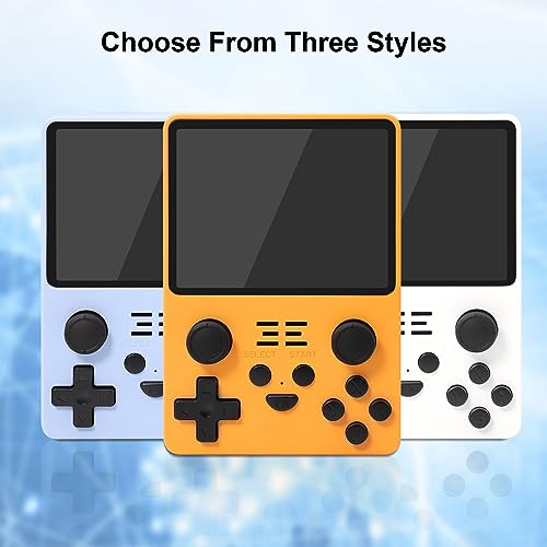 RGB20S Handheld Game Console with 20000 Games, 3.5 Inch IPS Screen, Open Source Arkos System, Portable Game Consoles for Adults and Kids, 16G+128G,Yellow